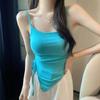 Basic Dress Womens Summer Offshoulder Tank Top With Tie Design For Casual Wear