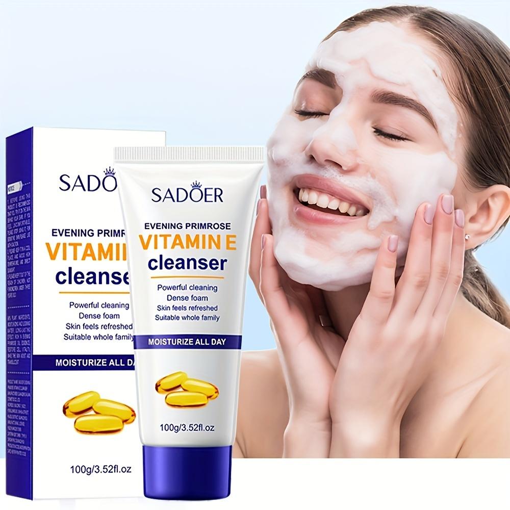 1pc SADOE Evening Primrose & Vitamin E Gentle Exfoliating Cleanser with Glycerin & Allantoin | Evening Skincare Routine | Cleanser for Acne