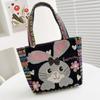 Peacock Canvas Tote Bag Embroidery Elephant Handbag Simple Ethnic Style Handbag  Grocery Handbags
