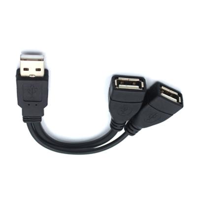High Quality USB 2.0 Cable USB Double Splitter Adapter Cable One To Two Female To USB 2 Male Power Extension Cable 15-30cm Long