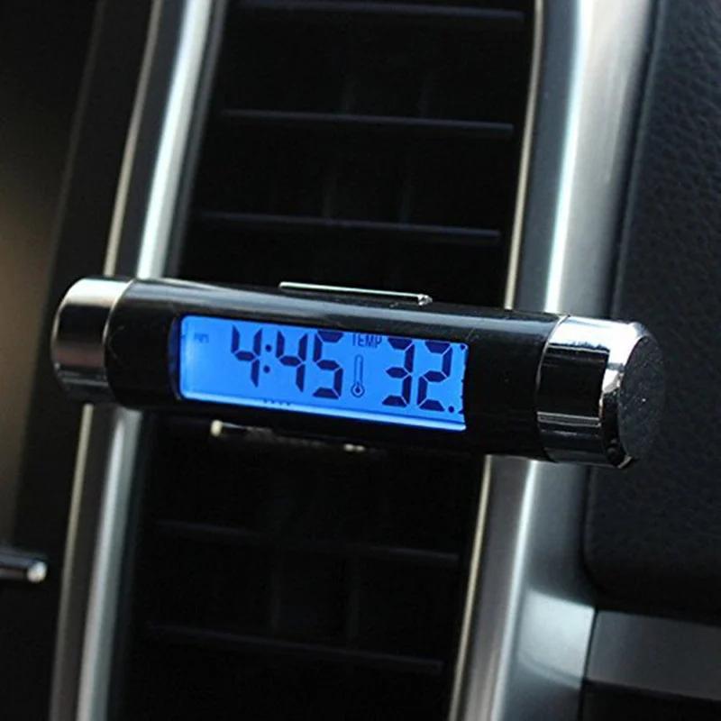 1PCS Car Digital Clock Temperature Display Thermometer Auto Electronic Clock LED Backlight Digital Display