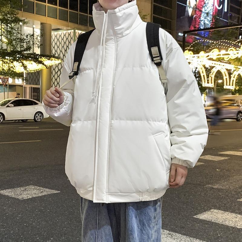 - Large size stand-up neck padded clothes for men and women, winter down padded jackets, loose and thickened couple padded clothes.