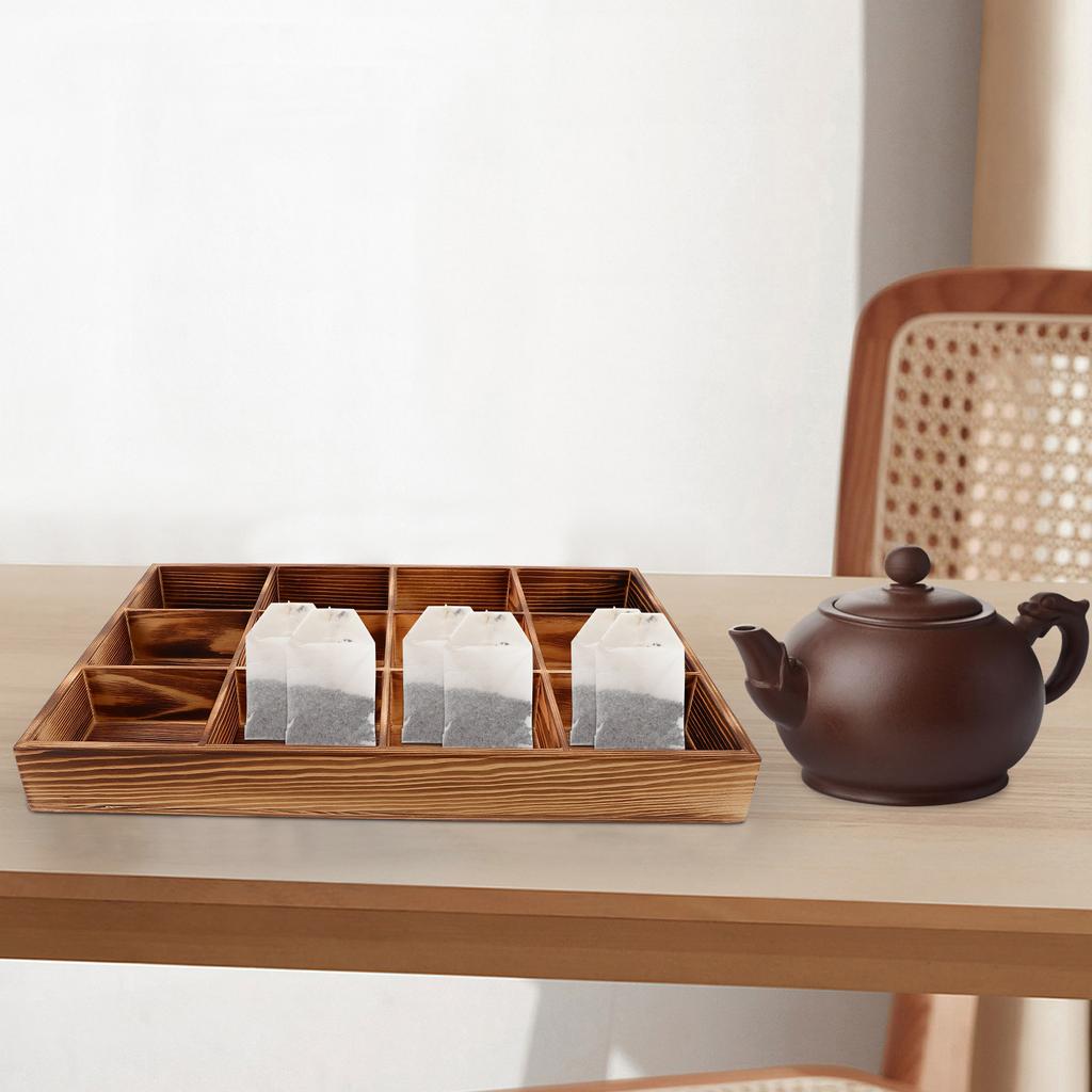 Desktop Retro Multi-grid Tea Bags Organizer Accessories Wooden Boxes for Storage Holder Containers Drawer