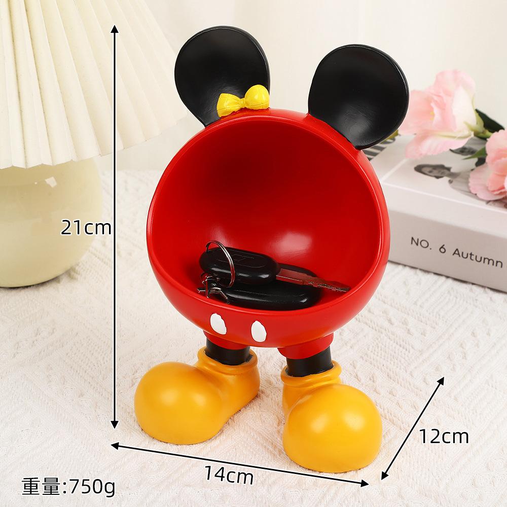 Mickey Mouse Resin Cartoon Cute Storage Figurine Entryway Key Holder Home Decor Organizer For Keys Remote Control Anime