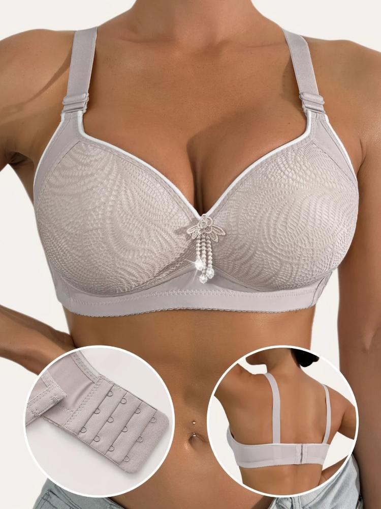 

Новый бюстгальтер больших размеров, приподнимающий грудь, с утягивающими вставками по бокам и препятствующий провисанию, облегающий бюстгальтер 46/105BC серый