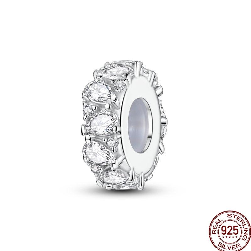 Genuine Copper Clasp Closure Cz Pave Clip Charms Daisy Bead Stopper Safety Chain Accessory Fit 3Mm Bangle Bracelet Fine Jewelry Clip