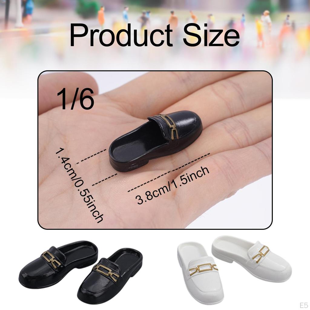 1/6 Scale Action Figures Mules Shoes BJD Doll Loafers DIY Walking Kids Adults Gifts Uniform Dress
