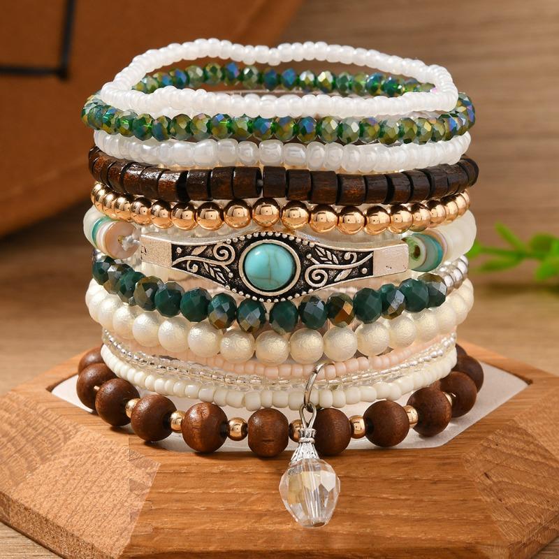 Neues Kokosnussperlen Perlen Elastische Schnur Herrenarmband Armband Armband