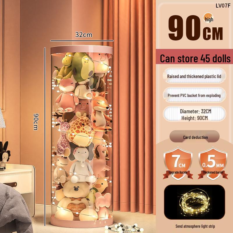 Plyschdocka Förvaringskorg med Dragkedja - Genomskinlig Gosedjursorganisatör