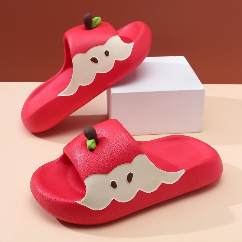 Red apple slippers summer new indoor home wear EVA thick bottom cute cartoon women sandals