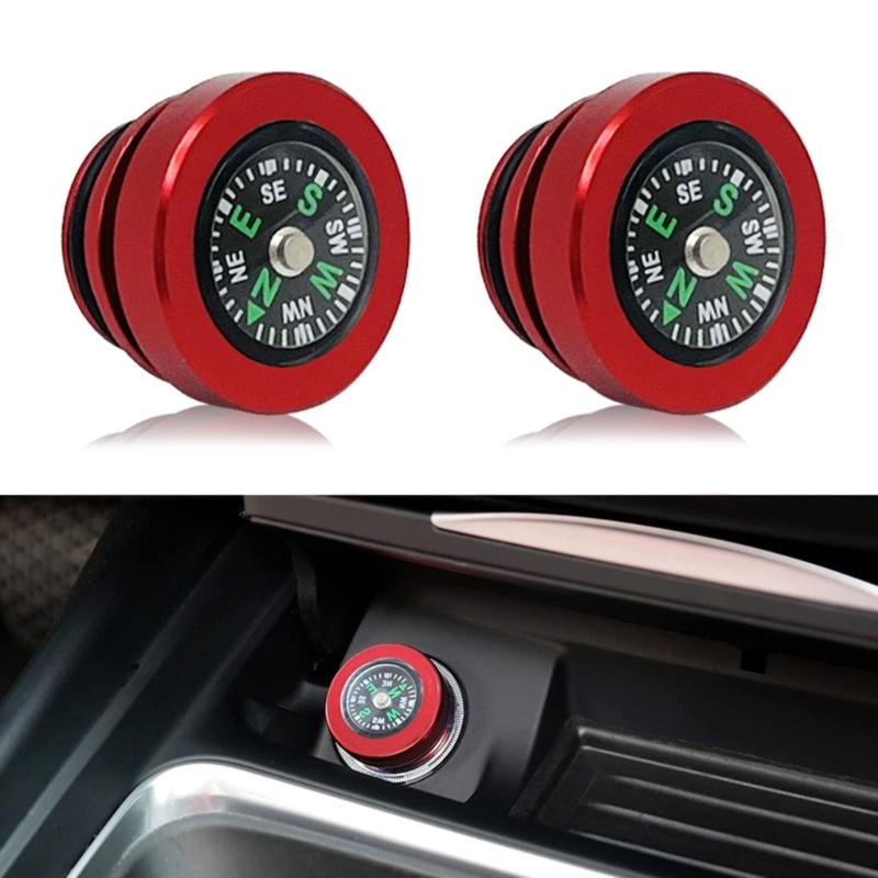 Aluminum Car Cigarette Lighter Plug Replacement,Compasses Button Cover Universal Push Button Dust Cover