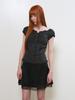 GENERALIDEA Cap Sleeve Shirred Puff Blouse [Black] / Gf2Lbl516