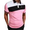 Men's Solid Colour Printed Slim Fit Short Sleeve Polo Shirt,Men's Cool Button Fashion Polo Summer Shirt