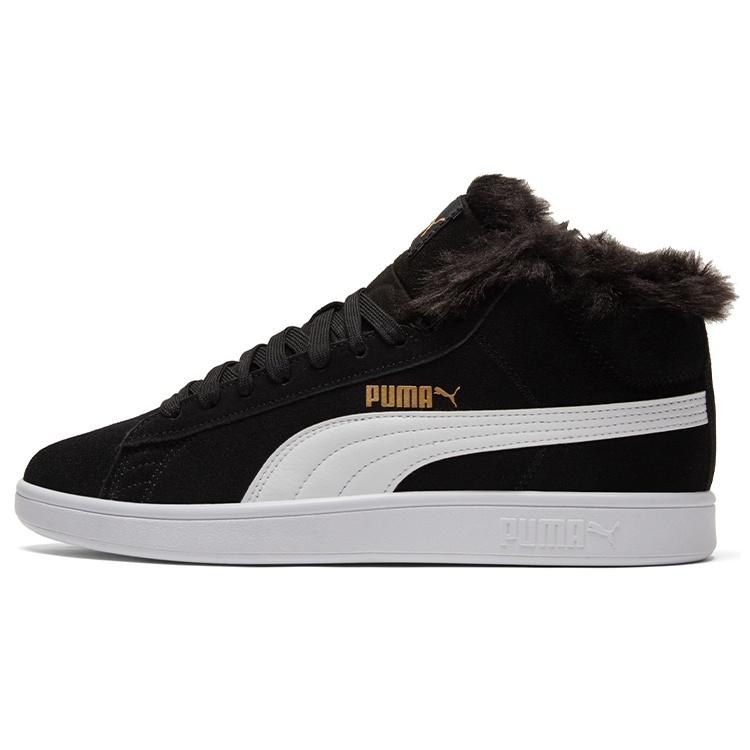 (WMNS) PUMA Smash V2 Plus Fleece Mid-Top Sneakers Black Women s 385005-01 EU 35.5