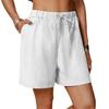 2024 Women's Cotton Linen Loose Casual Shorts with Elastic Waist and Drawstring