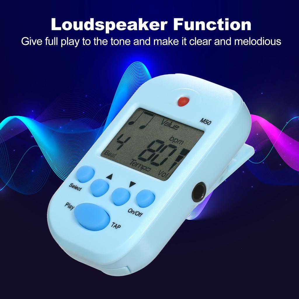 Mini Digital Metronome M50 Tempo Metronome Clip On Electronic Metronome Pocket Metronome Suitable for Guitar Piano
