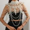 Multilayer Pearl Body Chain Heavy Industry Bust Dress Accessories Tassel Shawl Necklace Fashion