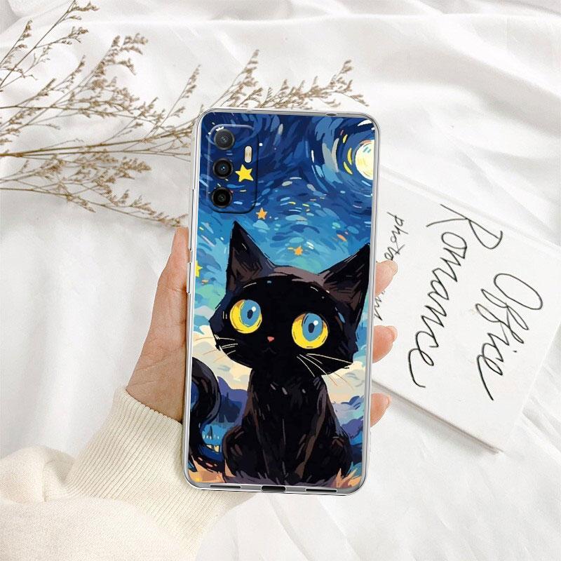 Cat Kitten Cute Transparent Phone Case for Samsung Galaxy A04 A04S A14 A23 A34 A54 M23 M33 M52 M53
