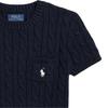 Polo Ralph Lauren Sweater FW24 Cable Knit Cotton Short Sleeve Kids Tops Dark-Blue CWPOSWEG6820542-410