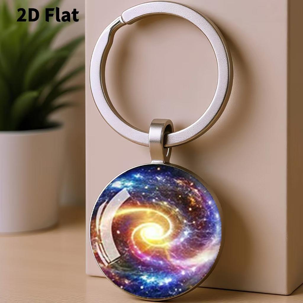 Fashion Alloy Keychain Pendant Round Metal Keyring Durable Key Holder Suitable for Everyday Use and Gift Purposes