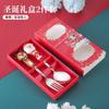 New Cartoon Christmas Round Head Spoon Fork Tableware Cartoon Coffee Spoon Christmas Gift Christmas Tree Silver Gift Box