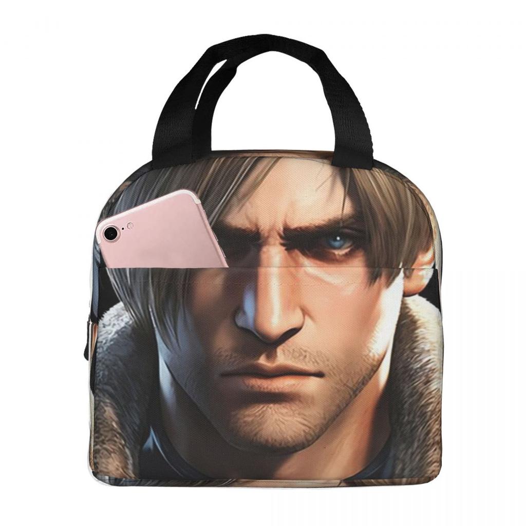 Resident Evils Leon Kennedy Game Insulated Lunch Bag for Women Kids Portable Food Boxes Thermal Lunch Box Tote