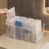 Boîte de rangement transparente de grande capacité à quatre compartiments, Organisateur cosmétique transparent pour coiffeuse avec 3 séparateurs amovibles