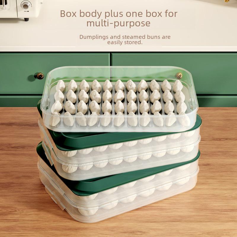 Flerlags oppbevaringsbeholder for dumplings, stabelbart frysebrett, lufttett matorganisator for kjøkken
