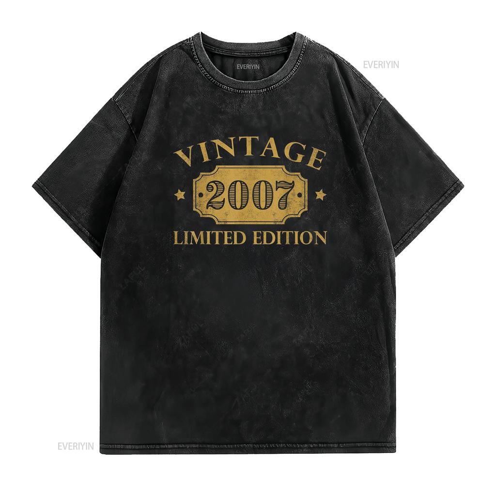 Vintage 2007 17 Year Old 17th Birthday for Girls Boys T Shirt vintage Washed Versatile designer clothes Stylish
