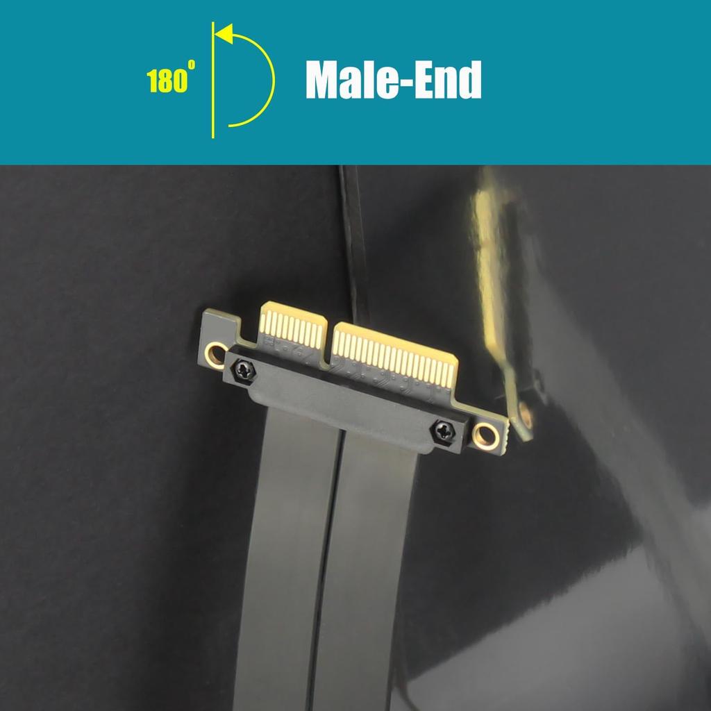GLOTRENDS 180mm PCIe 3.0 X4 Riser Cable - for M.2, WiFi, Firewire, USB, Sound Cards and More