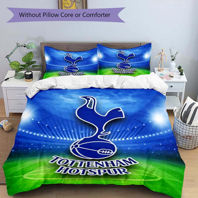 Tottenham Hotspur F.C Design Muster Bettbezug-Set – enthält 1 Bettbezug und 2 passende Kissenbezüge Schlafzimmerdekoration Weihnachtsgeschenke