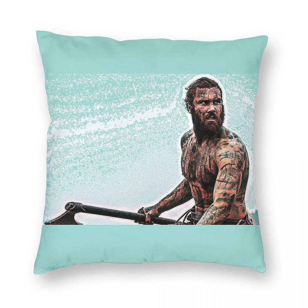 Vikings Rollo Clive Standen Square Pillowcase Polyester Linen Velvet Printed Zip Decor Sofa Cushion Cover