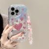 Zhitai iPhone 16 Pro Case, Laser Paper Cream Pattern, Chain Compatible with iPhones 12-78 Plus