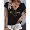 Summer Women's Short-sleeved V-neck Loose Modal T-shirt Comfortable Breathable Top