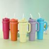30Oz Large-Capacity Car Cup With Handle Thermal Insulation And Cold Insulation Straw Cup 304 Stainless Steel Bingba Cup