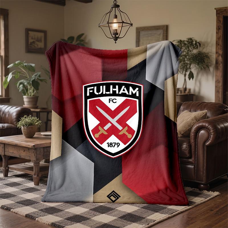 Fulham Football Print Flannel Blanket Soft Warm Sofa Bed Throw Blanket For Home Office Bedroom