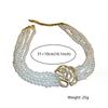 Elegant Multilayer Zircon Choker Necklaces for Women Crystal Flowers Necklaces Weddings Party Zircon