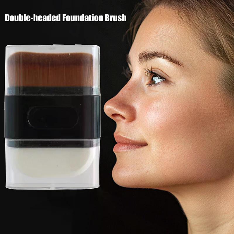 1 Pcs Professional Foundation Makeup Brush Double-ended Wave Top Contour Brush For Beauty Liquid Powder Concealer Cream