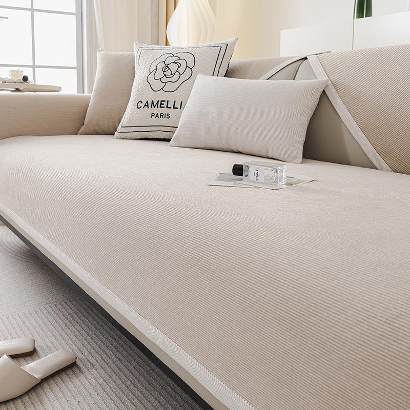 Vanntett Urinsikker Sofapute, Universell for Alle Årstider, Sklisikker, Avansert Følelse, Ensfarvet Fransk Nytt Sofatrekk Dekkstoff