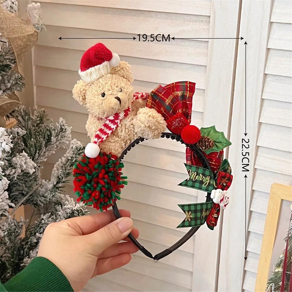 Kids Headband Christmas Cosplay Cartoon Elk Snowflake Bow Hairband Birthday Party Headwear Halloween Gifts Hair Accessories