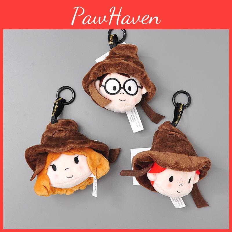 Harry Potter Ron Weasley Hermione Granger Extendable Hat Plush Keychain Doll Toy