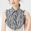 Perfect Match Women'S Autumn And Winter Pointed Fake Collar Zebra Pattern Shirt Detachable Collar Half-Shirt Spring False Collars Tie