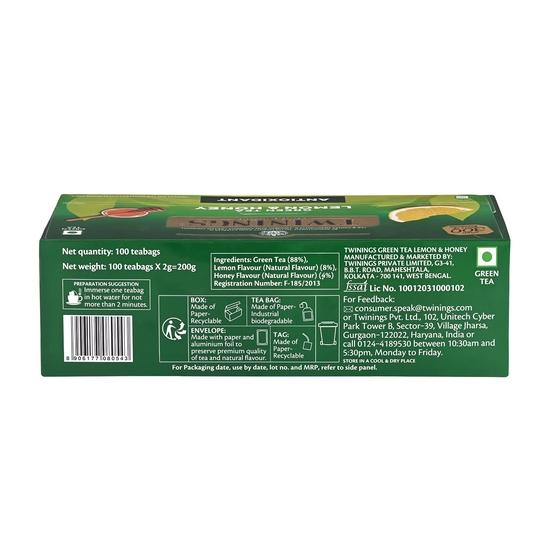 Twinings Green Tea Lemon & Honey, 25 Teabags, Green Tea, Sweet Honey & Tangy Lemon
