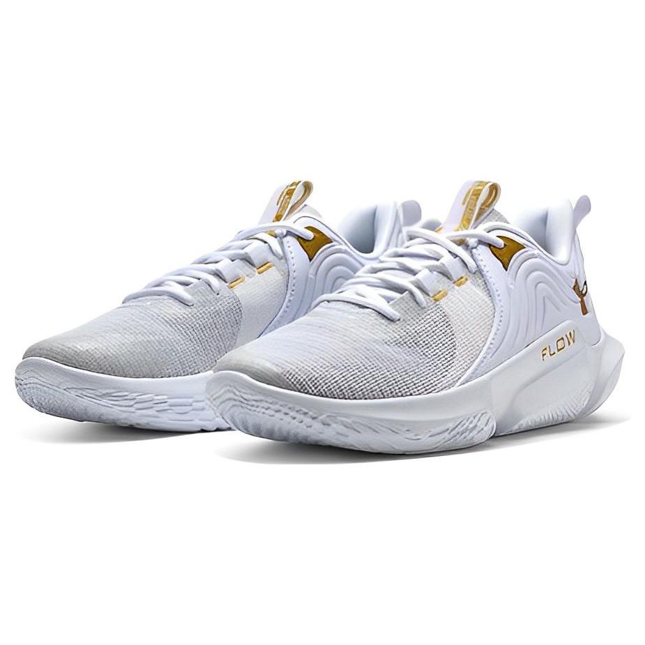 Under Armour Flow Futr X 2 Round Toe Lace-Up Slip-Resistant Durable Low-Top Basketball Shoes Men sneaker White Platinum 3024978-101