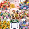 Carving Flower Mother's Day Birthday Greeting Cards Wishing Handmade 3D Pop Up Greeting Card Creative Paper Thank You Card