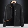 Mens Fleece Jacket Winter Thick Warm Stand Collar Outdoor Casual Zipper Front Loose Fit