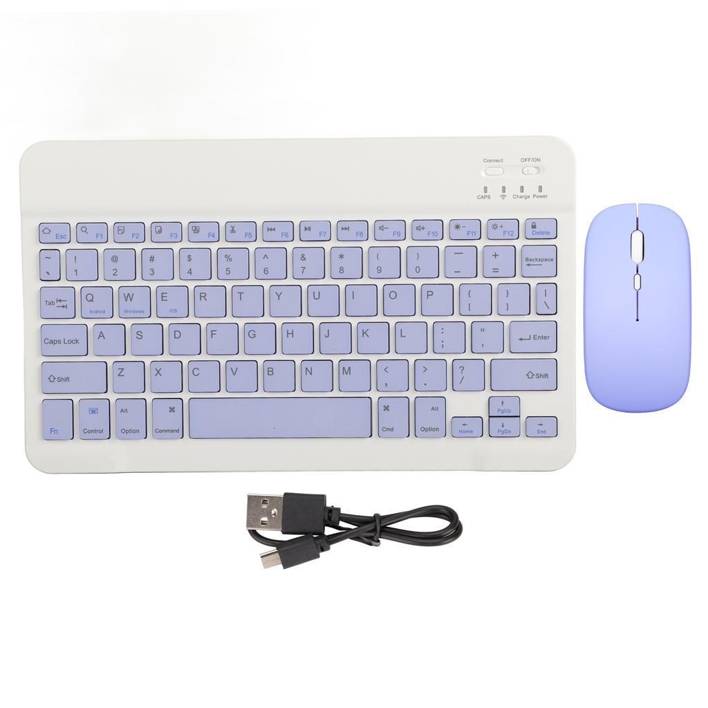 10 Inch Bluetooth Keyboard Set USB Charging Ultra Thin Quiet Wireless Keyboard with DPI Mouse for