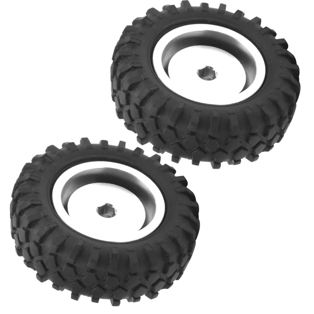 2Pcs Truck Wheel Rubber Tire 55mm Dia Aluminium Alloy Fit for WPL D12 1Celsius10 RC Car