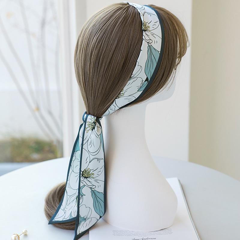 Women Casual French Style Flower Printed Hair Band Headwear