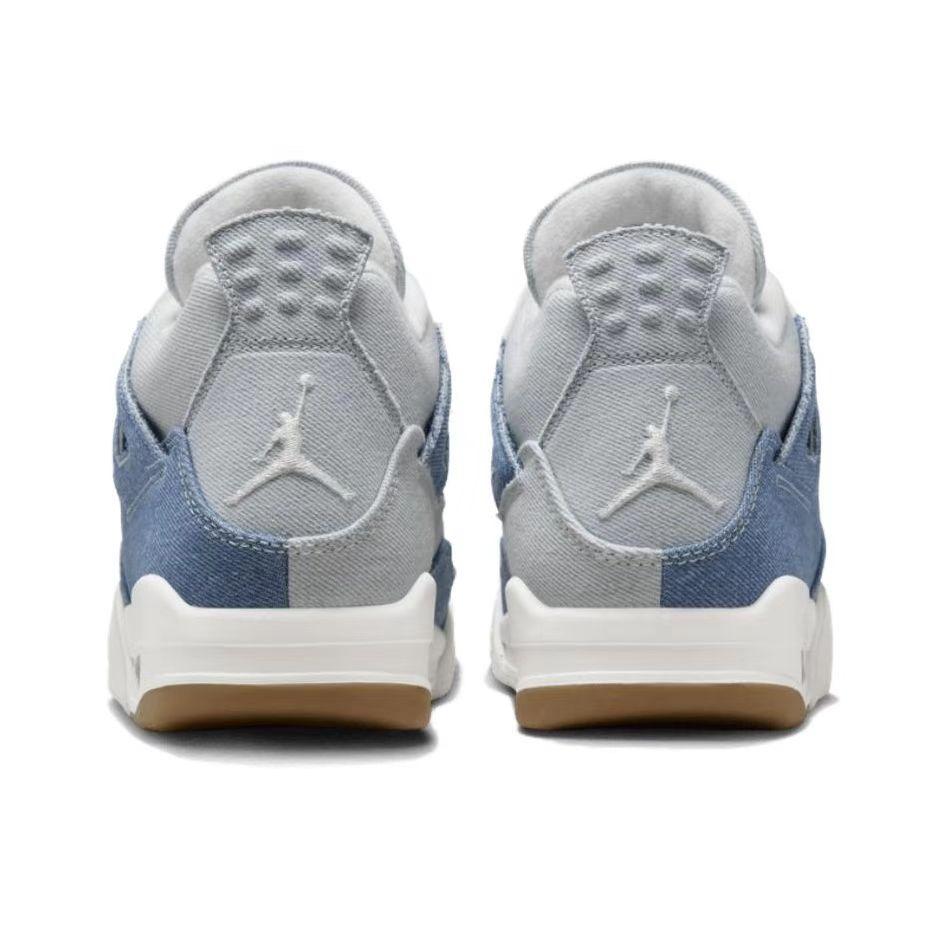 Air Jordan 4 Retro TEX Worn Blue Denim Women Sneakers Sail Gum-Light-Brown Metallic-Gold IB6716-100